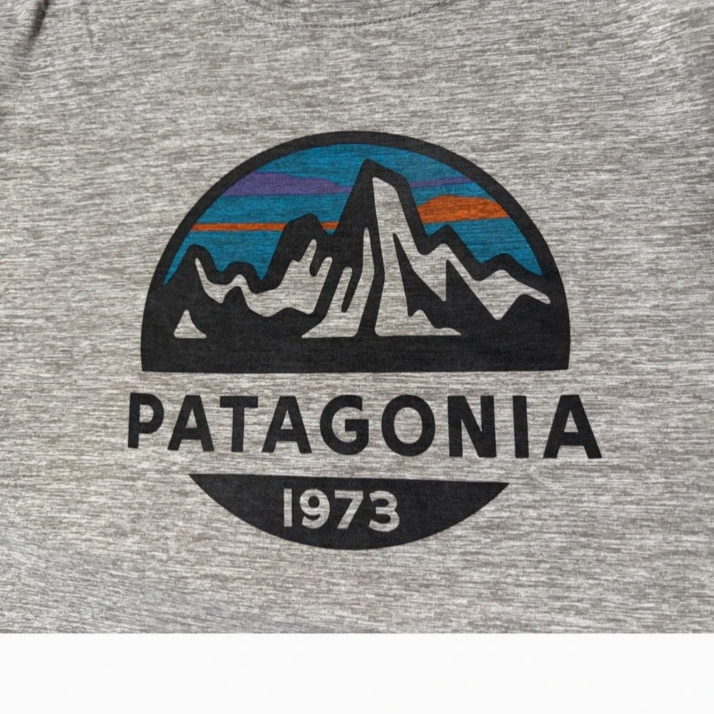 Patagonia Capilene Cool Daily Shirt Mens Medium Gray Heather 1973 Graphic Tee